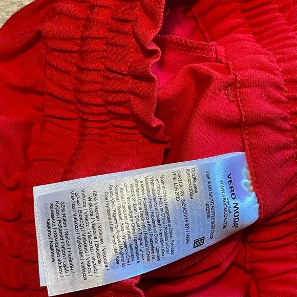 Vero Moda Woman’s Elastic Waist Red Classic Mini Skirt Size XL - Picture 5 of 6